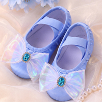 Zapatillas de Ballet para Niñas con Lazo Brillante y Suela Dividida de Gamuza para Clases de Danza y Espectáculos