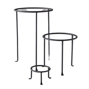 Soporte de hierro forjado para maceta, estante de exhibición para jardín interior, blanco, negro y marrón - Product Image 3