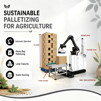 Bras robotisé collaboratif automatique pour le palettisation avec préhenseur à vide, écran tactile et convoyeur pour machine de palettisation de cartons