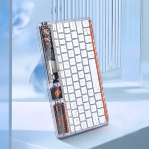 COTECi, tamaño pequeño, 78 teclas, teclado inalámbrico retroiluminado RGB para ordenador portátil/tableta/oficina, funda transparente, función silenciosa, óptico, nuevo - Product Image 5