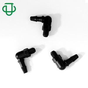 Conector de codo roscado JU 10-32UNF de nylon negro para manguera de plástico/goma, tipo Pagoda, 1.6-4.8mm, para tuberías flexibles - Product Image 2