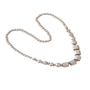 Collar Elástico de Cuentas Geométricas Plateadas, Forma Irregular, Accesorio de Moda, Estilo Hip Hop - Product Image 4