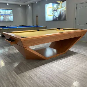 2024 desain baru penjualan laris Modern mewah penggunaan rumah meja kolam renang 8 kaki 9 kaki kayu oak meja biliar untuk dijual