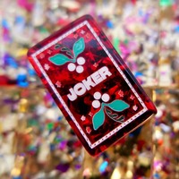 Set Mahjong Akrilik Merah Berkilau Mewah 160pcs Ubin Bunga Berukir Premium Hadiah Ideal untuk Pecinta Mahjong