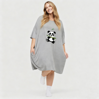 Chemise de nuit courte rafraîchissante pour femme Beefey, surdimensionnée, imprimée sur mesure, en lyocell, pour l'été, taille unique