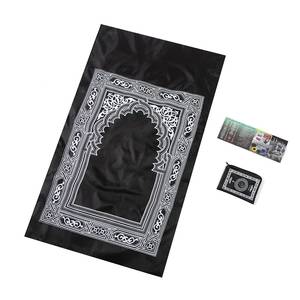 Alfombra de oración islámica de poliéster lavable, portátil, con brújula, para uso doméstico por musulmanes, venta al por mayor. - Product Image 6