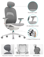 Chaise de bureau mobile ergonomique en Chine avec chaise de bureau d'ordinateur en maille robuste de grande taille pour chaises de bureau exécutif