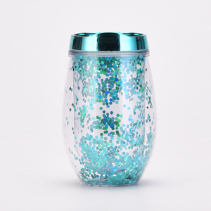 Vaso con Forma <span class=keywords><strong>de</strong></span> U, Estilo Cáscara <span class=keywords><strong>de</strong></span> Huevo, 10 oz, Personalizable, Vaso Grande con Diseño Creativo <span class=keywords><strong>de</strong></span> Doble Capa y Lentejuelas - Product Image 2