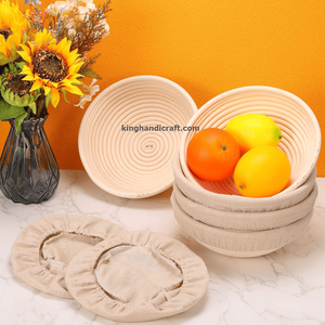 Panier de levage Banneton artisanal tressé à la main pour pain au levain, rond de 9 pouces en rotin naturel, Brotform, prix usine, vente en gros - Product Image 4