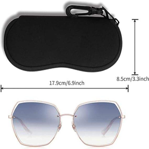 Étui souple personnalisé pour <span class=keywords><strong>lunettes</strong></span> de soleil avec logo, étui à fermeture éclair en néoprène portable avec mousqueton et clip <span class=keywords><strong>ceinture</strong></span> pour cadeau promotionnel extérieur - Product Image 2