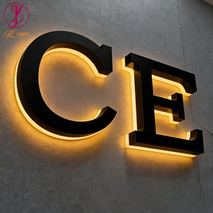 3D arkadan aydınlatmalı ışıklı tabela 201/304 paslanmaz çelik metal harf tabela özel logo led tabela işletmeler için dış mekan iç mekan tabela levhası - Product Image 3