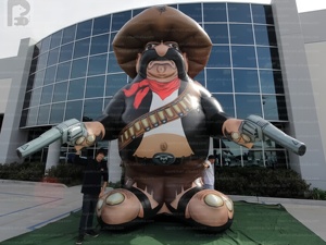 Mascotte gonflable géante de cowboy bandit western, personnage de dessin animé, pour publicité, idéale pour les carnavals ou centres commerciaux sur le thème du Far West - Product Image 2
