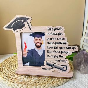 Wholesale Graduation <b>Wooden</b> <b>Picture</b> <b>Frame</b>, Inspirational Graduate Keepsake, Desktop Display Stand for Family Home Decorations - Product Image 1