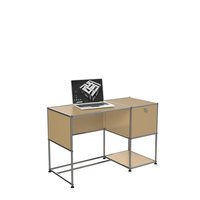 Système d'armoires modulaires, bureau de chambre, poste de travail informatique, unité de rangement minimaliste moderne en acier inoxydable, mobilier pour hôtel et maison