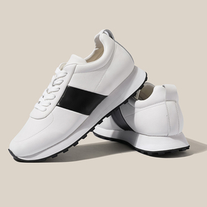 Chaussures de golf pour hommes en cuir premium, grandes tailles, respirantes, style sportif, à lacets, rehaussantes pour le quotidien et la mode - Product Image 6