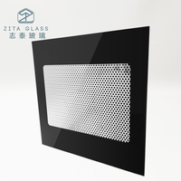 Panel de vidrio para horno microondas endurecido de diseño personalizado de alta calidad, Impresión de pantalla de seda, horno microondas, vidrio templado para puerta