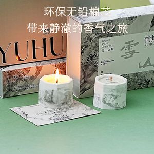 Bougie parfumée octogonale en cire de soja, motif marbre nordique, moulée à la main, cadeau décoratif - Product Image 4