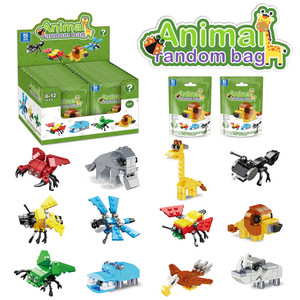 24 pièces, 12 types, <span class=keywords><strong>6</strong></span> en 1, animaux aléatoires, blocs de construction, boîte mystère - Product Image 1