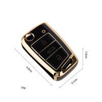 Vente flash - Housse de clé de voiture pliable en TPU durable, écologique et résistante aux chocs, avec logo personnalisé pour Volkswagen 3 clés