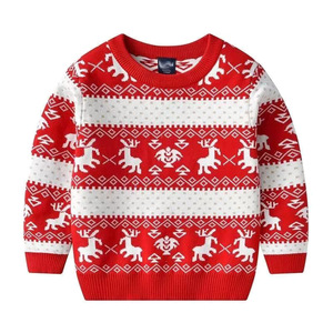 Biểu Tượng Tùy Chỉnh Trẻ Em Áo Len 3-9 Năm Dài Tay Áo Jacquard Tops Chàng Trai Cô Gái Giáng Sinh Năm Mới Hàng Dệt kim Cho Trẻ Em - Product Image 4