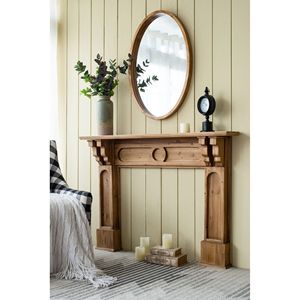 24\" X 36\" Farmhouse Wood Frame Oval Wall <b>Mirror</b> for Bathroom Entryway <b>Console</b> Lean Wall - Product Image 3