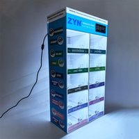 Support d'affichage personnalisé en acrylique pour sachets de nicotine (snus/snuff) avec éclairage LED et poussoir automatique