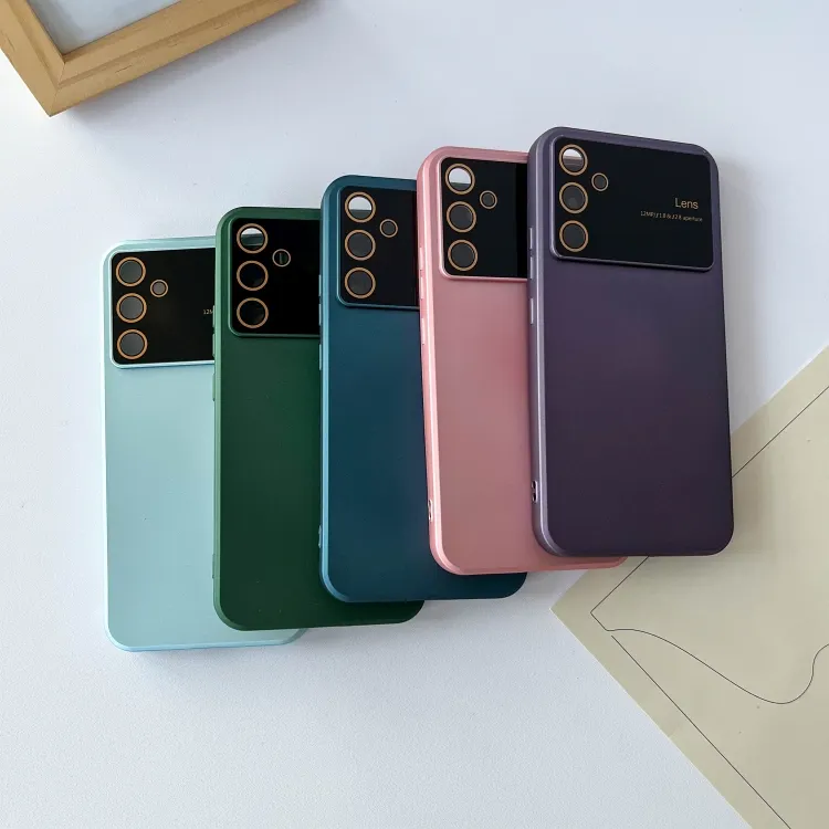 Borda reta Grande Janela Segunda Geração Black Frame Cell Phone Case para iPhone Samsung Xiaomi