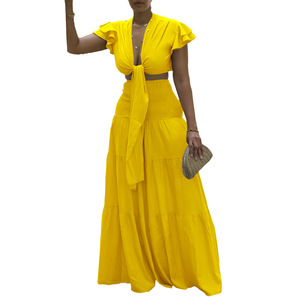 Nouvel ensemble 2 pièces pour femme grande taille : haut court à bretelles et pantalon large – Tendance - Product Image 4