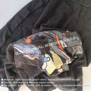 Trapos de tela recuperada de absorción rápida, de colores mixtos, para uso industrial, trapos de camiseta, trapos de algodón para limpieza - Product Image 4