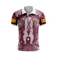 Pakaian Olahraga Rugby Motif Aborigin Terinspirasi Queensland, Cepat Kering, Transfer Panas, Jersey Merah Marun, Hoodie, Singlet Pendek, Unisex