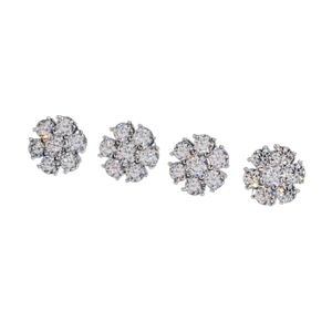 High Quality Fine Jewelry Cluster Iced 925 Sterling <b>Silver</b> Flower VVS Moissanite <b>Stud</b> Earrings GRA - Product Image 1