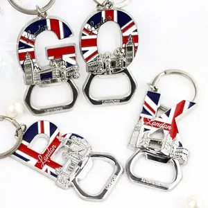 China Suppliers Zinc Alloy London Souvenir Metal Keyring Letter Initial Key Chain