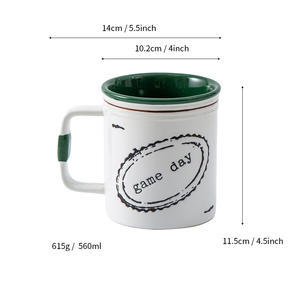 Tazas de Cerveza de Cerámica para el Día del Partido, 501-600 ml, Gran Capacidad, Verde y Marrón Oscuro, para Fiestas - Product Image 4