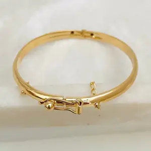 Best Seller Name Engraved Baby Gold Bangle Bracelet With Diamond Cut Id Gold Plated Stainless Steel For Child Bracelet Jewelry