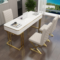 Chaise de bureau en marbre léger, simple et moderne, de luxe, en métal pour salon de beauté et consultation médicale