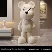 Tirelire en résine de luxe léger pour la décoration du salon et du meuble TV - Cadeau de pendaison de crémaillère pour une nouvelle maison, ornement en résine en forme d'ours