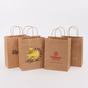 Custom Logo <b>White</b> Kraft Paper <b>Bag</b> Wholesale Craft Gift Shopping <b>Bag</b> for Food Clothing Grocery Promotion Recyclable - Product Image 3