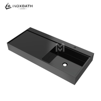 Grifo de Baño Rectangular de Acero Inoxidable 304 de un Solo Orificio, Estilo Moderno, para Lavabos de Hotel, Lavamanos de Sobremesa