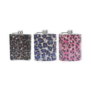 Diamond Hip Flasks 6oz Bling Rhinestone Hip Flask for Liquor <b>Glitter</b> with Funnel Diamond Leakproof Pocket Flask - Product Image 3