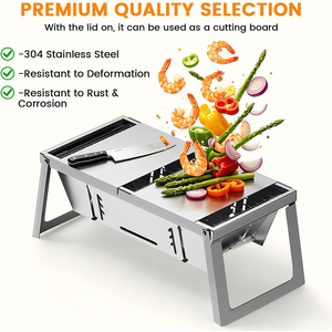 Parrilla de Carbón de Acero Inoxidable, Estilo <span class=keywords><strong>Argentino</strong></span>, Plegable, Comercial, Mini Barbacoa para Exteriores - Product Image 3