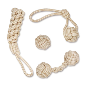 Jouets à mâcher interactifs de luxe durables pour chiens, en chanvre naturel et coton, corde écologique, style amusant, pour l'hygiène dentaire et l'extérieur - Product Image 1