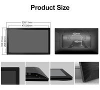 PC industriel Android 21,5 pouces RK3568 4 Go RAM 16 Go EMMC IPS tactile PCAP Boîtier plastique Tout-en-un HMI mural