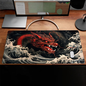 Accessoires de jeu Dragon Chinois, <span class=keywords><strong>clavier</strong></span>, tapis de <span class=keywords><strong>souris</strong></span> en caoutchouc XXL, tapis de bureau pour <span class=keywords><strong>PC</strong></span> <span class=keywords><strong>Gamer</strong></span>, ordinateur portable, écologique et imperméable, en stock - Product Image 1