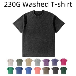 T-shirt Homme Vintage Lavé 230g en Coton Premium Double Fil Épais Col Rond Épaules Tombantes Manches Courtes – Vente en Gros - Product Image 2