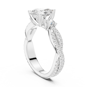 แหวนเพชรแล็บโกรว์ชุบทองคำขาว 10Kt 14Kt 18Kt 22Kt ดีไซน์ทันสมัยสำหรับผู้หญิง ของขวัญงานแต่งงานหรือหมั้นสุดหรู - Product Image 3