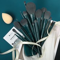 Juego de 17 brochas de maquillaje profesional, kit de herramientas de belleza, estera de limpieza, esponja de maquillaje, polvo facial, brocha para sombra de ojos, juego de brochas de maquillaje