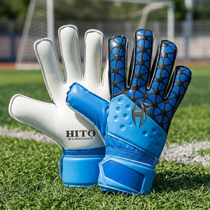 Direct Factory Manufacturer High Quality Custom Blue Soccer Goalkeeper <b>Gloves</b> Hot Selling Soccer Sports Goal Keeper <b>Gloves</b> - Product Image 3