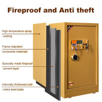 Coffre-fort industriel ignifuge en métal avec tiroir de rangement profond, 4 roues en PVC, temps de résistance au feu de 1 à 2 heures, coffre-fort électronique numérique