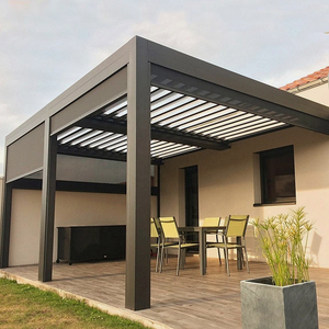Pérgola Motorizada para Exteriores, Cubierta de Patio de Aluminio Impermeable con Luces LED, Canaletas para Lluvia, Control Remoto, Techo con Protección Solar - Product Image 3