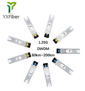 DWDM SFP 1.25G 80km 120km 160km 200km C17 ~ C61 DOM LC Optical SFP Module 15xx.xxnm SFP DWDM Transceivers